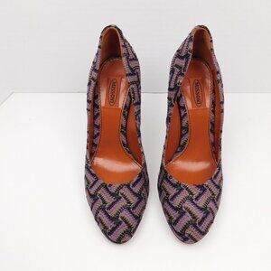 Missoni Knit Patent Leather Slip-On Pumps Heels 39.5 (71625)
